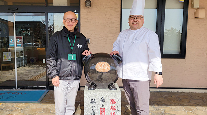 生産者とシェフの記念撮影