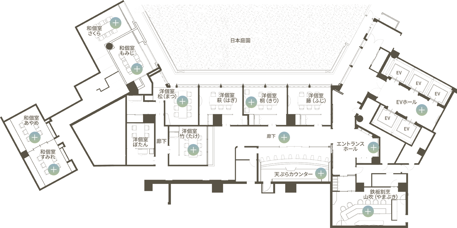 写真：日本料理「木の花」間取り図