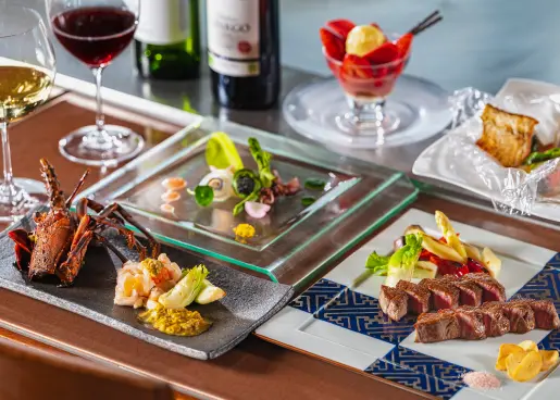 画像：鉄板焼「さがみ」の提供メニュー